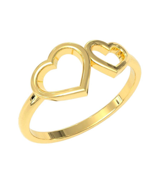 Women's 18k Double heart ring