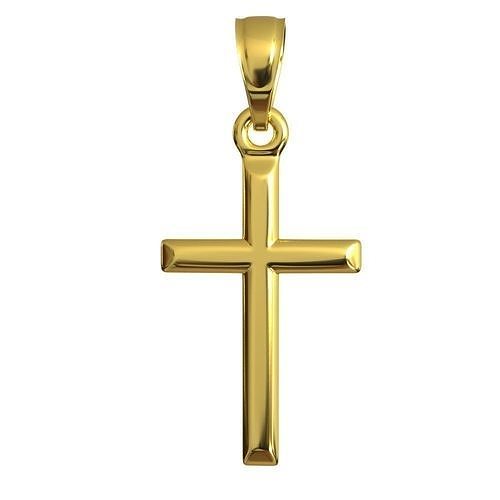 14k Gold Cross Pendant (Small Version)