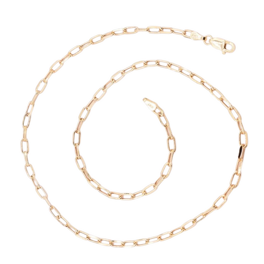 14k 3mm Paperclip Chain