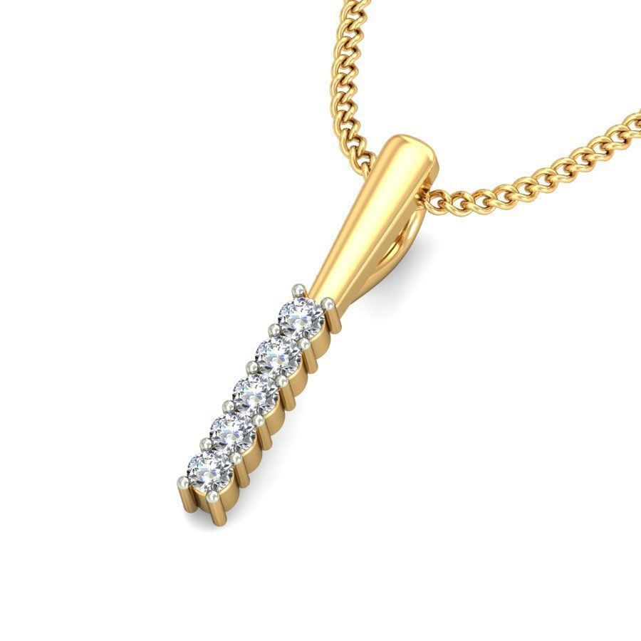 14k  Women's Classic Diamond Pendant Necklace