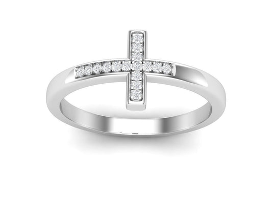 14k Sideways Cross Ring