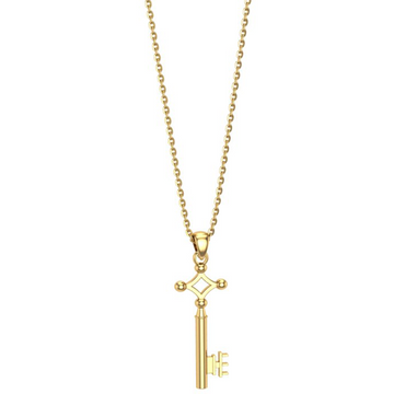 18k Gold Key Pendant