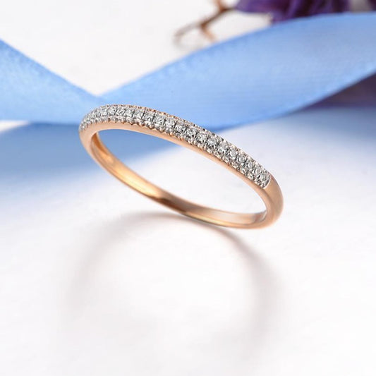 Rose Gold Sparkling Diamond Delicate Ring