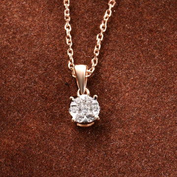 Rose Gold Round Diamond Pendant