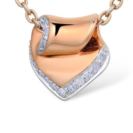 Rose Gold Sparkling Diamond Heart Pendant