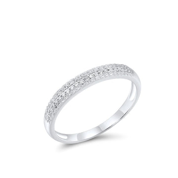 White Gold Sparkling Diamond Ring