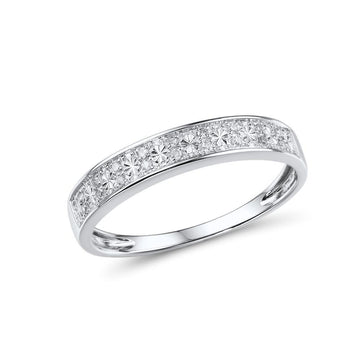 White Gold Sparkling Diamond Promise Ring