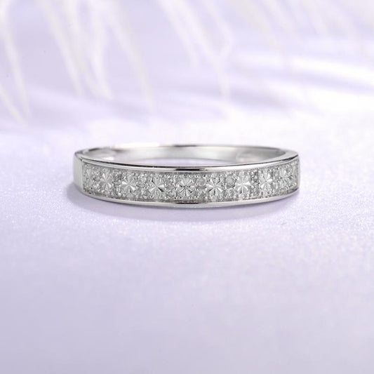 White Gold Sparkling Diamond Promise Ring